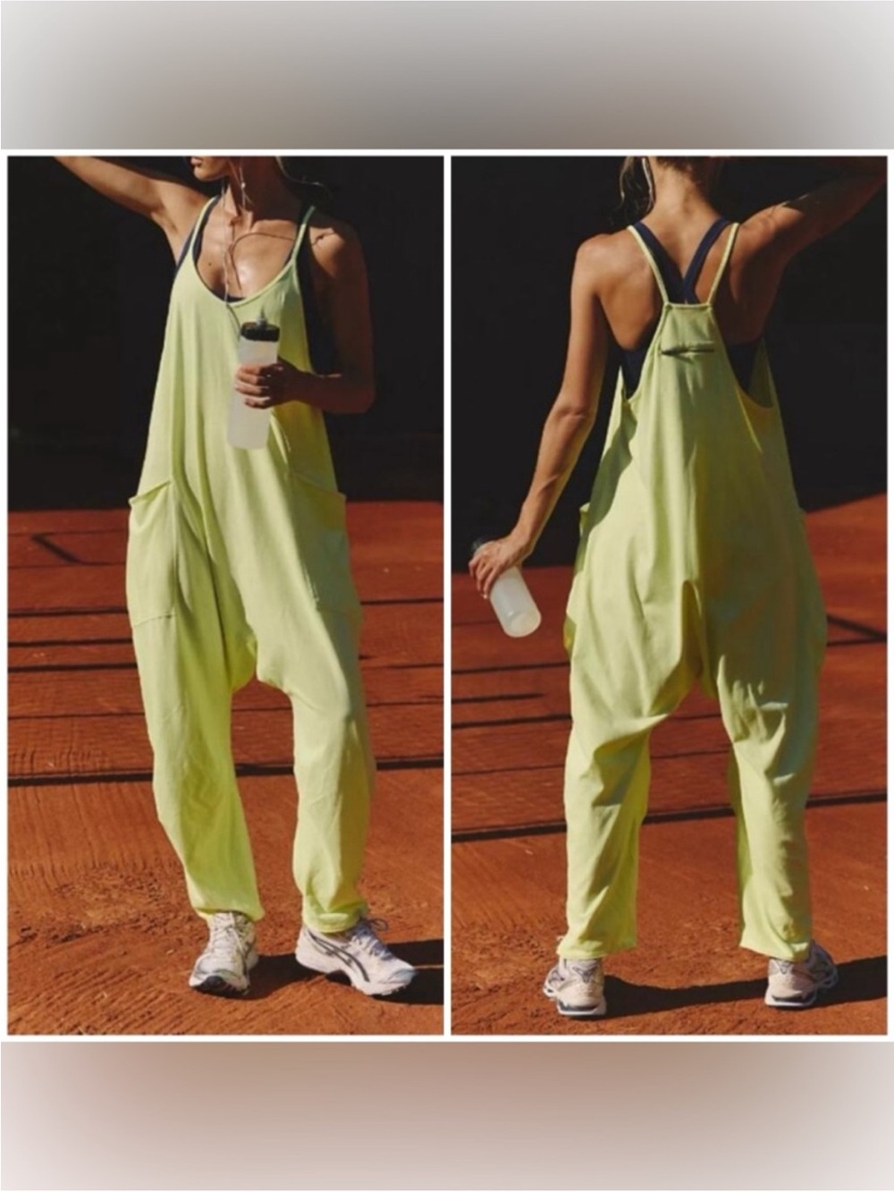 NWT Free People FP Movement Hot Shot Onesie - honeydew yellow lime - XS